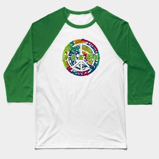 Colorful Peace Sign Baseball T-Shirt
